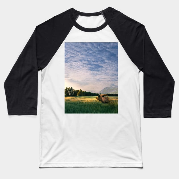 Car Wreck Fields Baseball T-Shirt by Shaheen01